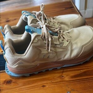 Altra Lone Peak Trail Running Shoes - Tan and Blue